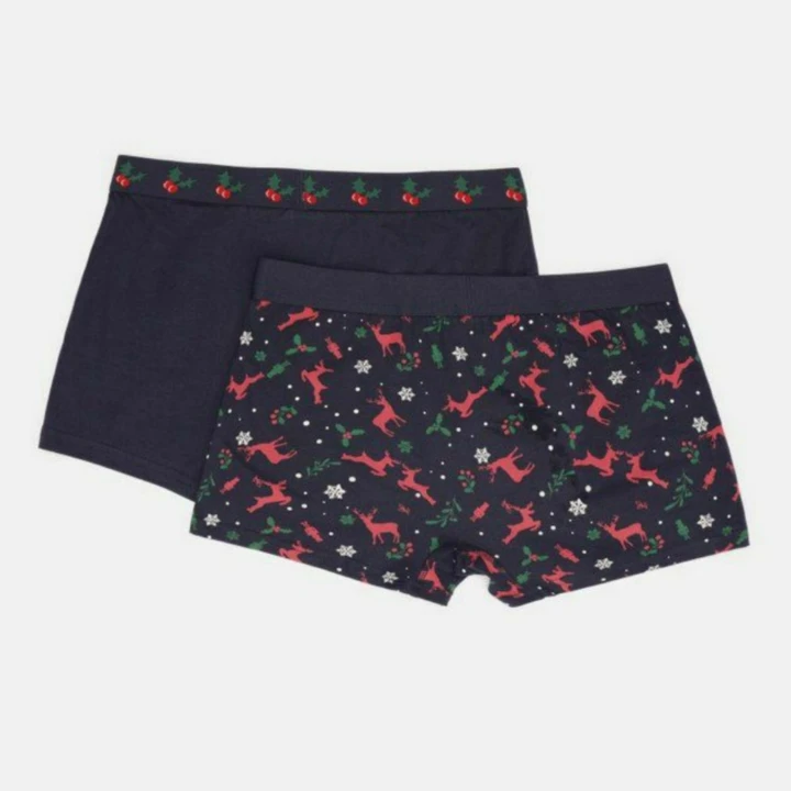شورت مردانه لیورجی مدل نخی کریسمس کد BOXER IAN 363437 مجموعه دو عددی