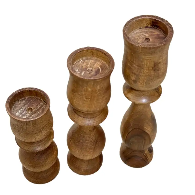 جا شمعی چوبی کد 101 مجموعه 3 عددی