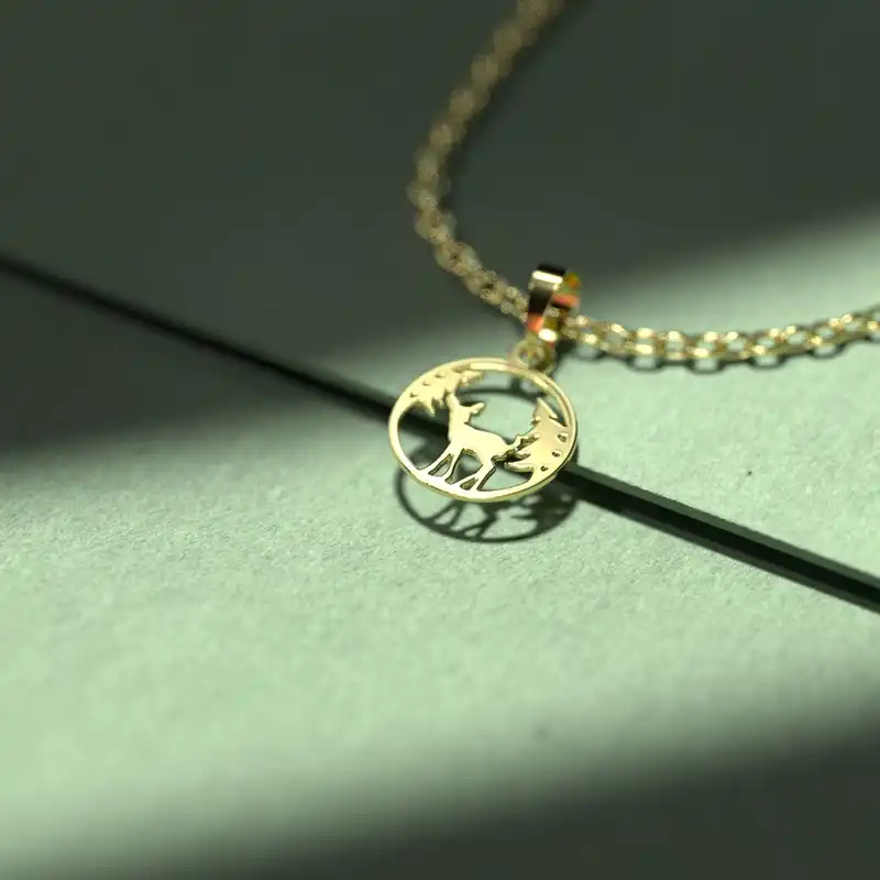 گردنبند طلا 18 عیار زنانه مدوپد مدل آهو کد SS2-1-1119