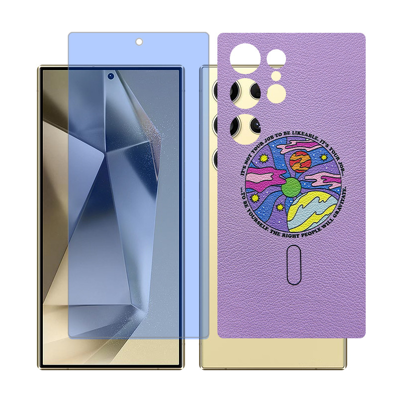 محافظ صفحه نمایش آنتی بلو گلس مدل Together مناسب برای گوشی موبایل سامسونگ Galaxy S24 Ultra به همراه برچسب پوششی