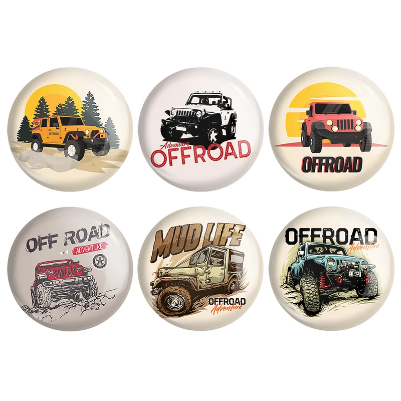 مگنت خندالو طرح آفرود OffRoad کد 1692B مجموعه 6 عددی