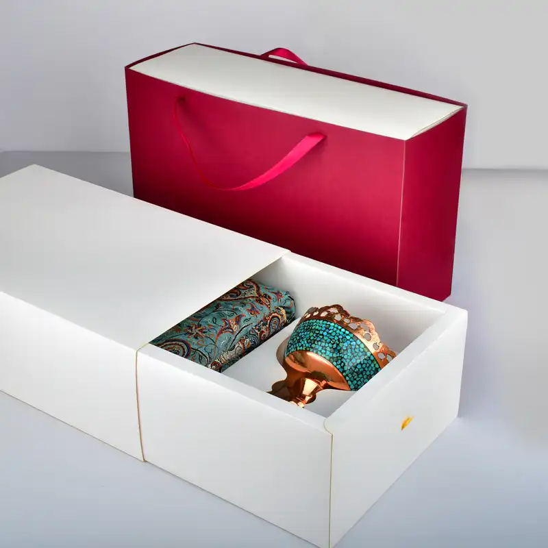 آجیل خوری فیروزه کوبی مسی و ترمه کد 177