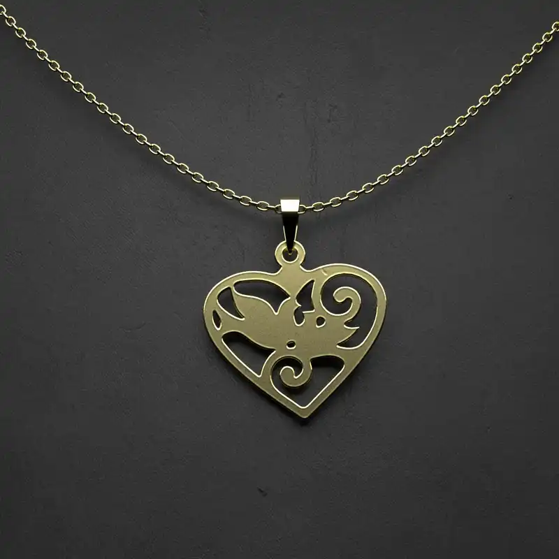گردنبند طلا 18 عیار زنانه مدوپد مدل قلب کد S2-1-1020