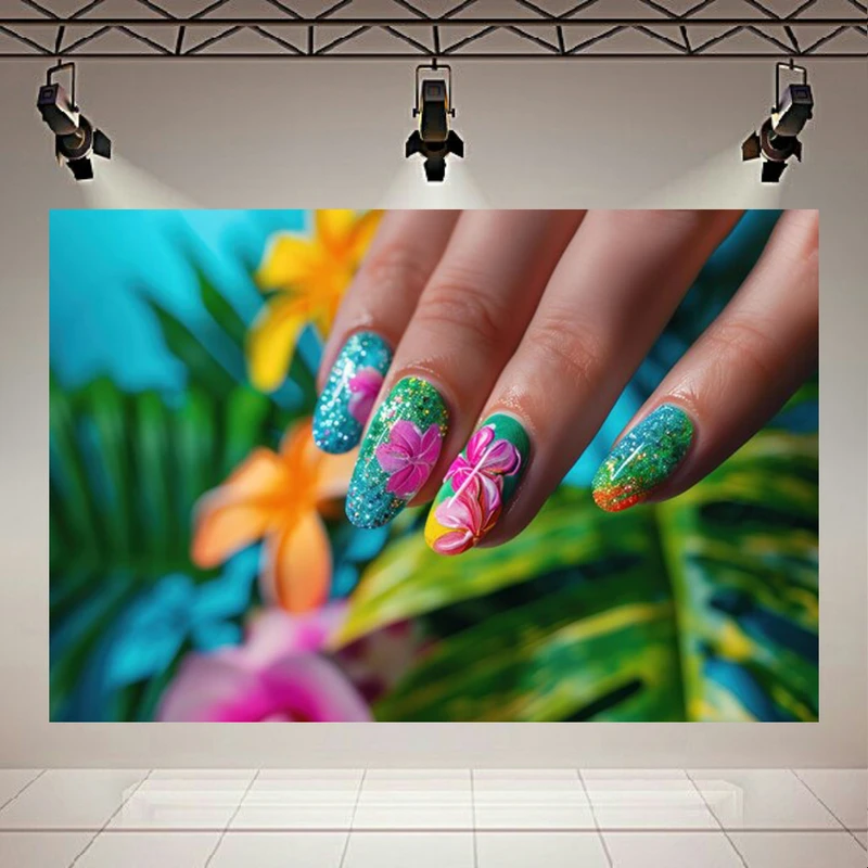  تابلو بوم طرح مخمل کاشت ناخن اکلیلی مدل گل کد AR303247