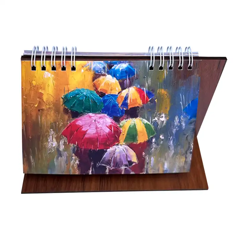 تقویم رومیزی سال 1403 مدل پایه چوپی طرح تابلو نقاشی