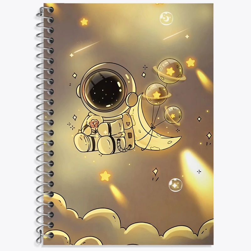 دفتر زبان 50 برگ خندالو مدل دو خط طرح فضانورد کیوت کد N4104