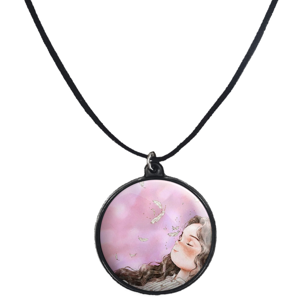 گردنبند پرمانه طرح دخترونه کد pmb.23422 مدل دو طرفه