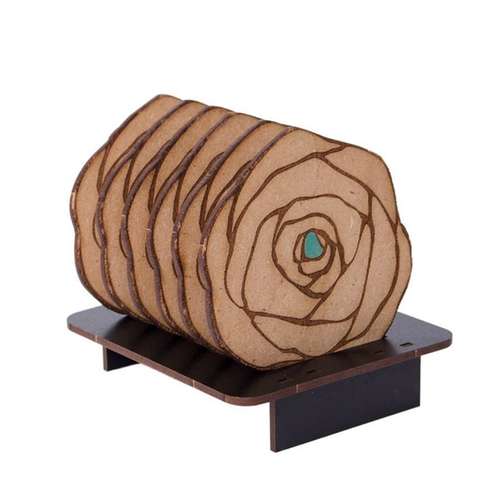 زیر لیوانی مدل رز اسکاتلندی کد 08 مجموعه 6 عددی