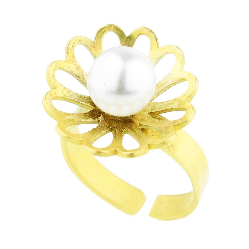 انگشتر زنانه گالری عزیزی طرح گل مدل 15321