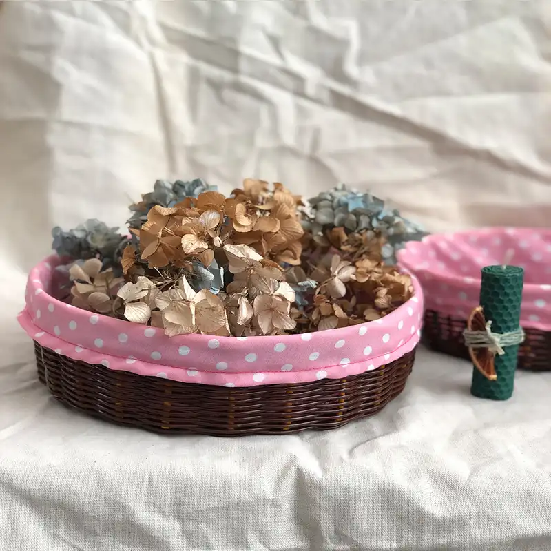 سبد حصیر بافی مدل ارغوان هیوا مجموعه 2 عددی