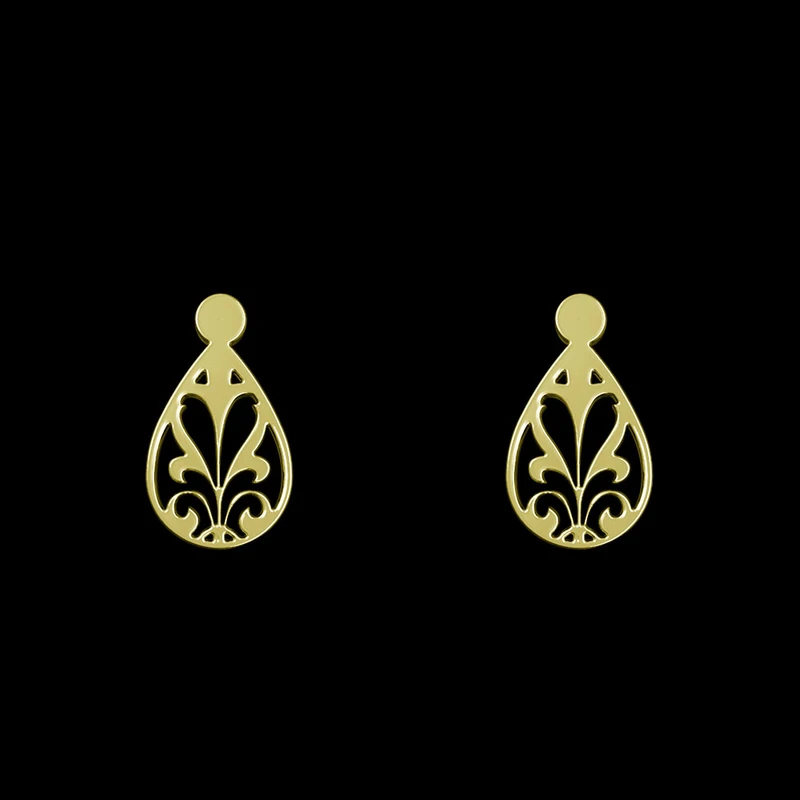 گوشواره طلا 18 عیار زنانه مدوپد مدل هندسی کد GA1-13587