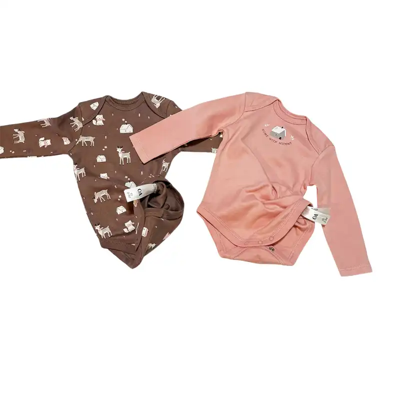 بادی آستین بلند نوزادی سی اند ای مدل 5342 مجموعه 2 عددی