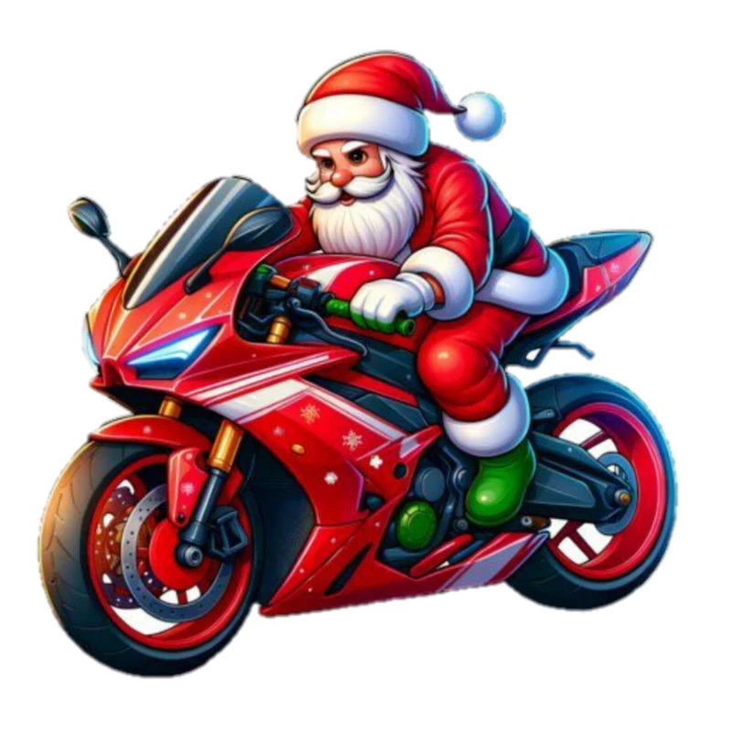 استیکر پارچه و لباس پاد آفرین مدل بابانوئل کریسمس موتور کد‌ 3680