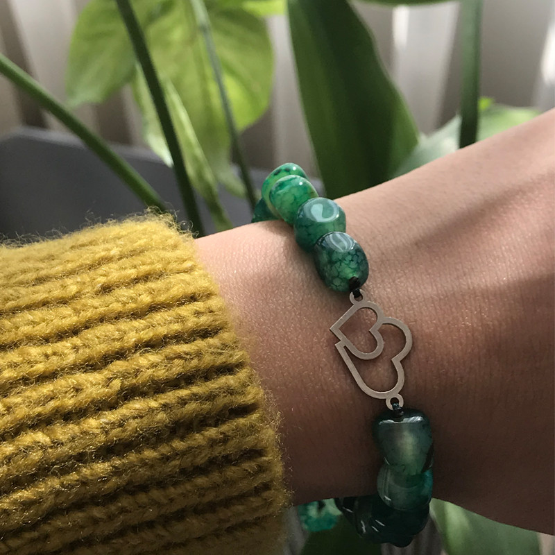 دستبند نقره زنانه مدل قلب 8