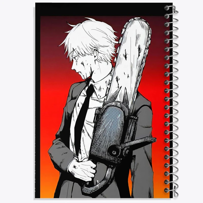 دفتر لیست خرید 50 برگ خندالو طرح دنجی انیمه مرد اره ای Chainsaw Man کد 17889