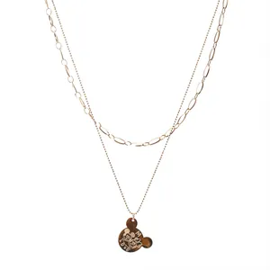 گردنبند زنانه مدل دو لاین کد 104002028