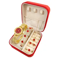 ست ساعت مچی عقربه&zwnj;ای کوارتز و ست زیورآلات&nbsp;زنانه مدل 439-8 RD G