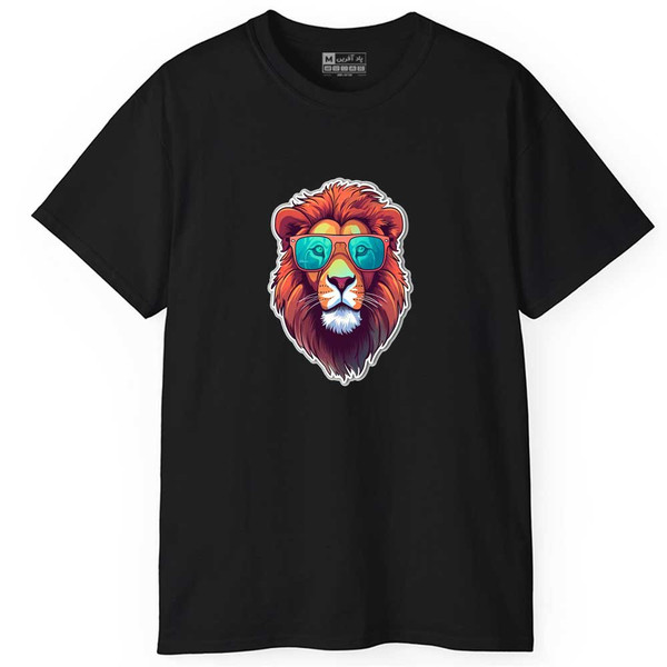 تی شرت آستین کوتاه مردانه پاد آفرین مدل شیر کد 0612