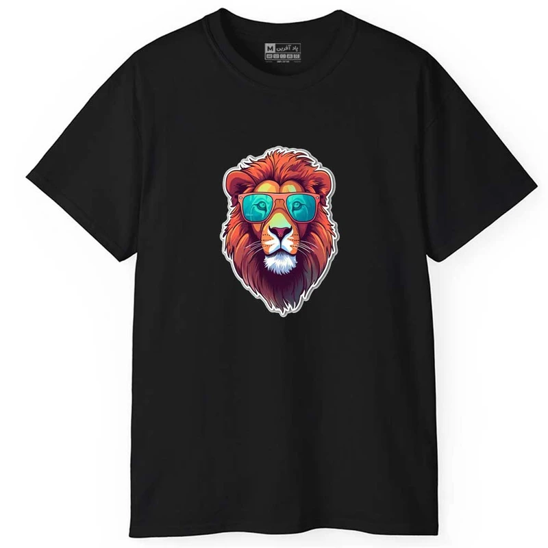 تی شرت آستین کوتاه مردانه پاد آفرین مدل شیر کد 0612