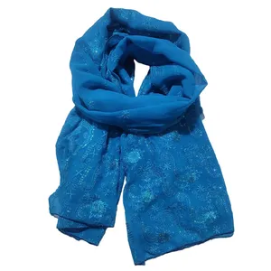 شال زنانه مدل حریر پولک دوزی کد 1001