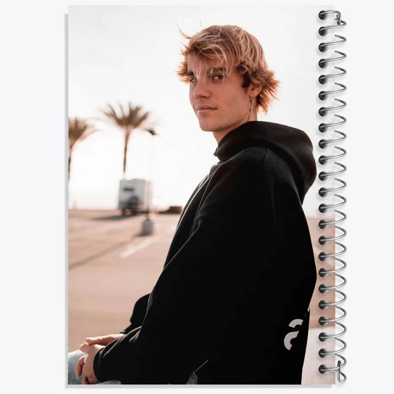 دفتر ژورنال نویسی 50 برگ خندالو مدل نقطه ای طرح جاستین بیبر Justin Bieber کد 19020