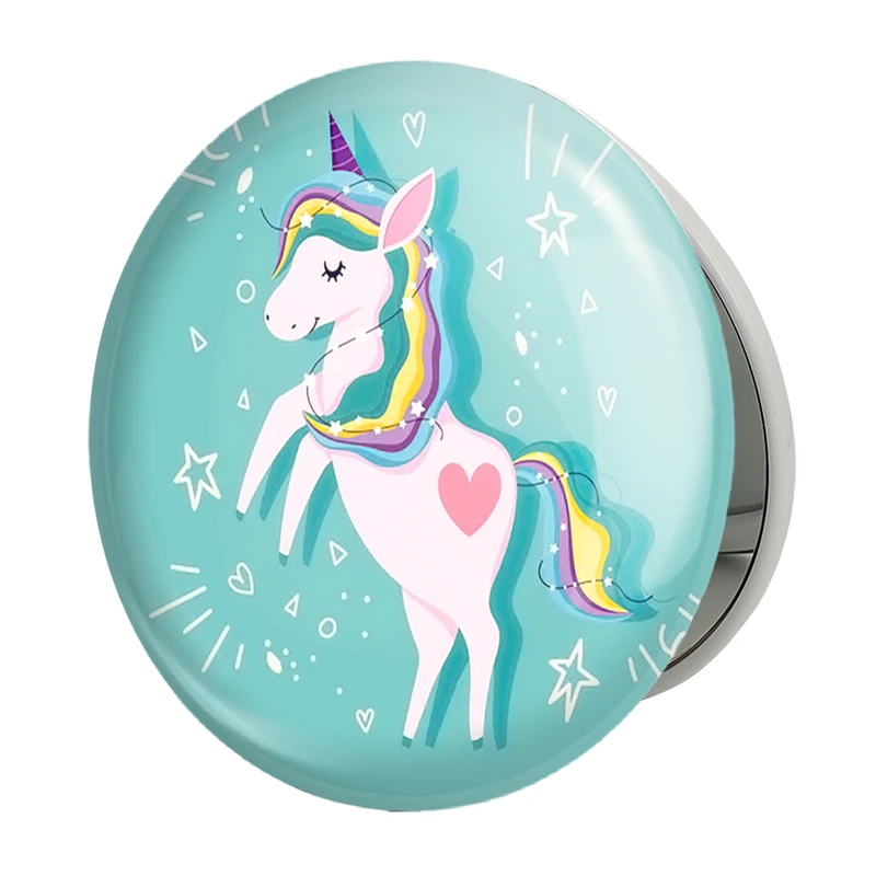 آینه جیبی خندالو طرح اسب تک شاخ مدل تاشو کد 24884 