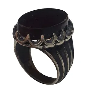 انگشتر نقره مردانه مدل عقیق یمنی  شفت العبد AYSA2213