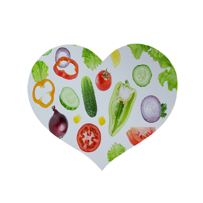 پادری مدل قلب طرح سبزیجات کد 5007 سایز 90x90 سانتی متر