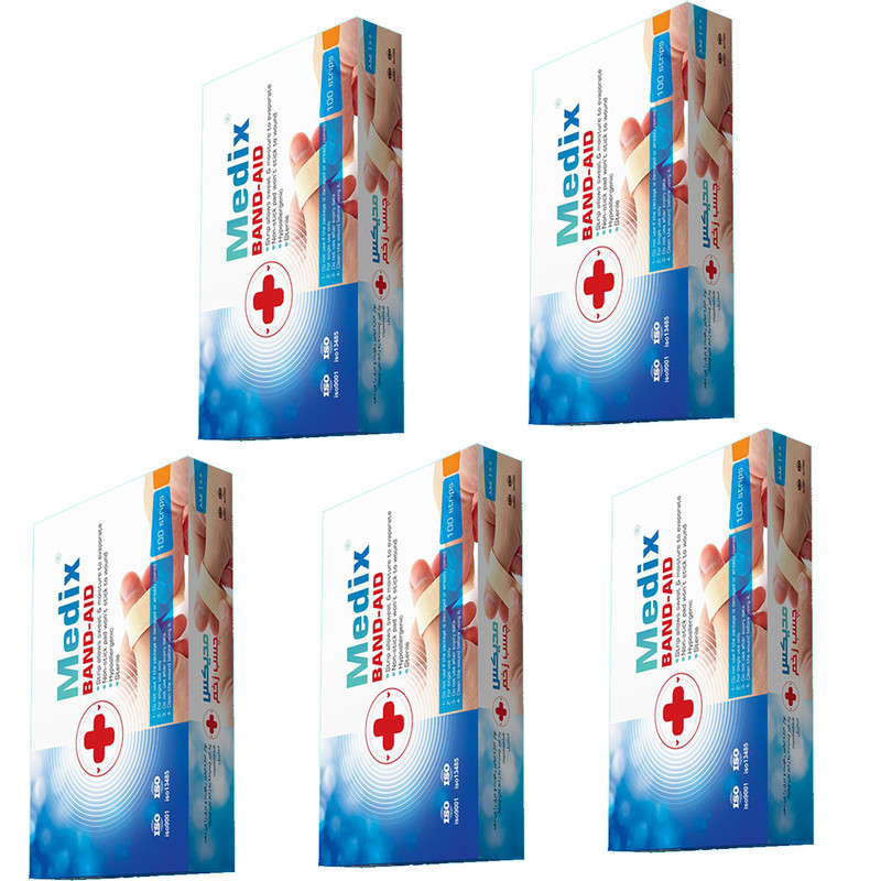 چسب زخم مدیکس مدل Hypoallergic مجموعه 5 عددی