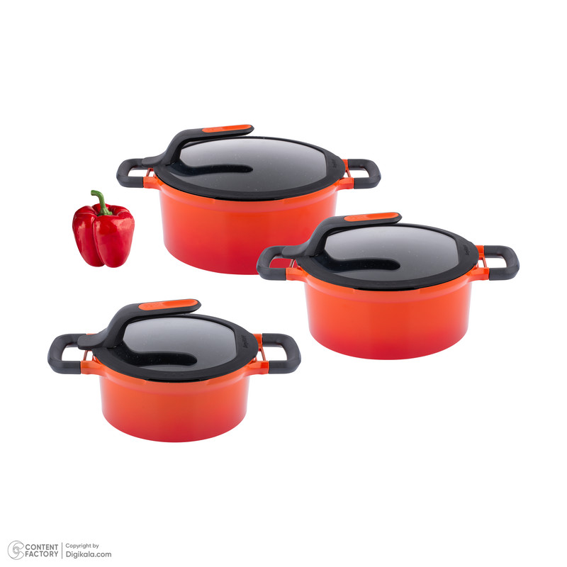 سرویس قابلمه و تابه گرانیتی 9 پارچه برگهف مدل Stay Cool