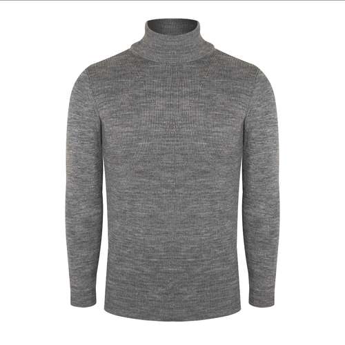 پلیور مردانه مدل یقه اسکی رنگ طوسی