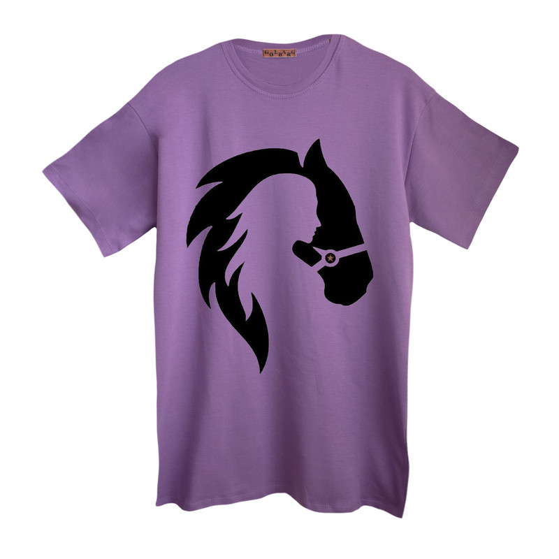 تی شرت آستین کوتاه زنانه مدل دختر و اسب