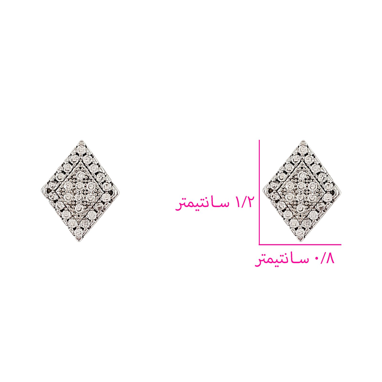 گوشواره زنانه ژوپینگ مدل لوزی کد XP_598 -  - 4