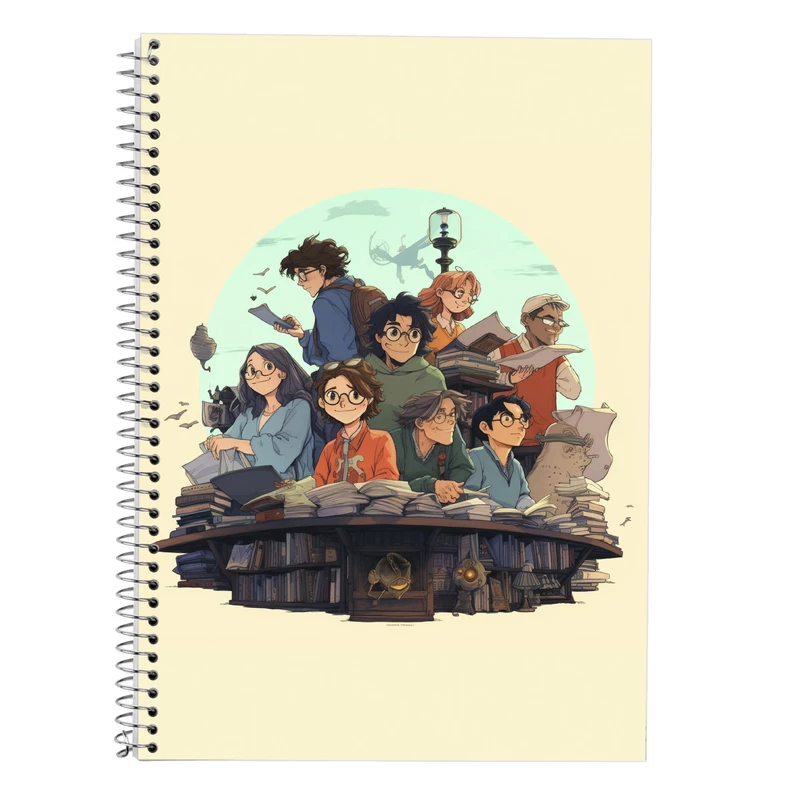 دفتر زبان 50 برگ مدوپد مدل دوخط طرح Ghibli کد DF2481