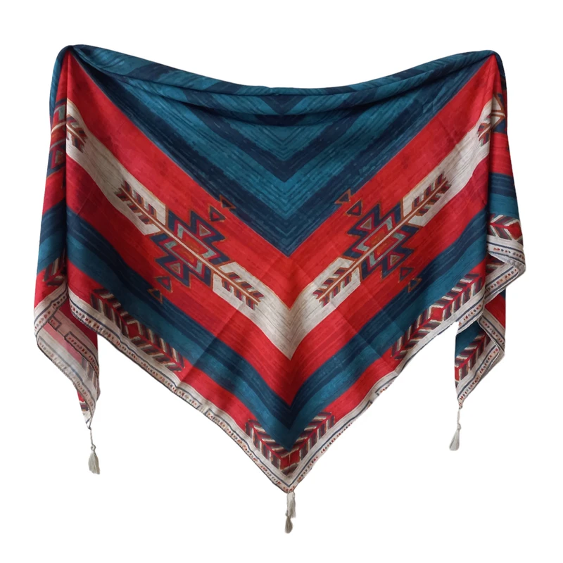 روسری زنانه مدل نخی تابستانی قواره بزرگ حاشیه راه راه کد 20