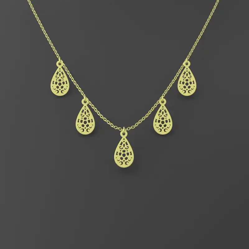 گردنبند طلا 18 عیار زنانه مدوپد مدل اشک کد RNA10742
