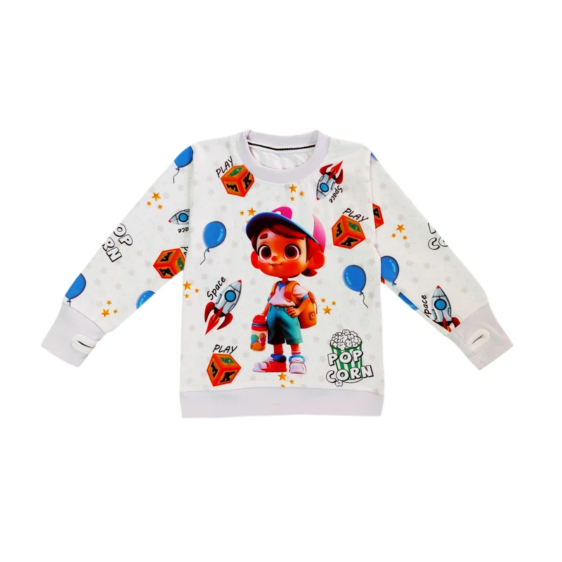 سویشرت پسرانه مدل فینگر دار پسر فضانورد