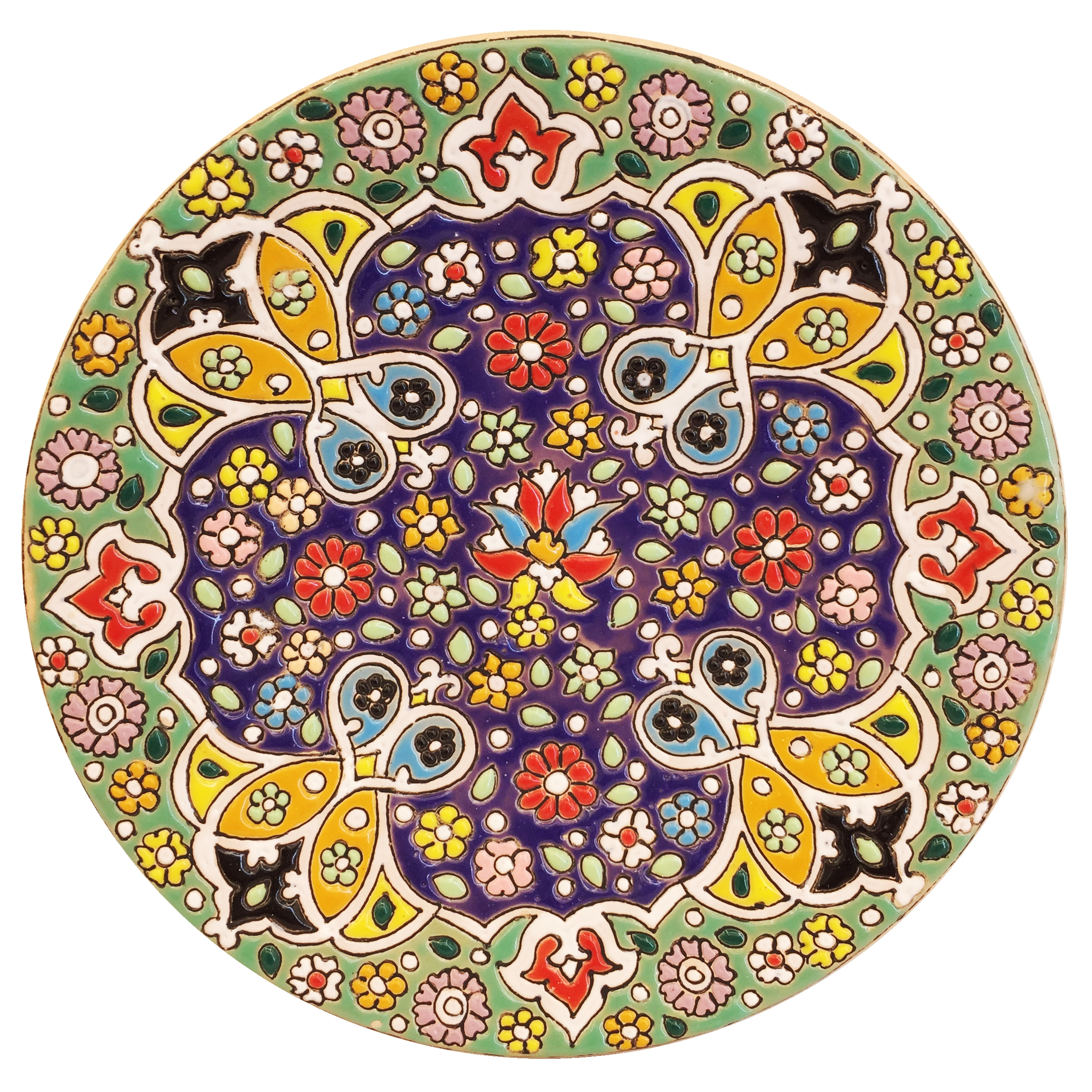 بشقاب میناکاری سفالی زمانیان کد ZMN15036