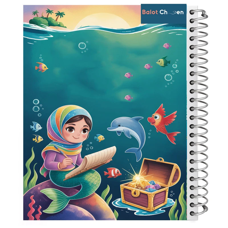 دفتر نقاشی 60 برگ بلوط چین مدل پری دریایی کد A4-N60-PAR321