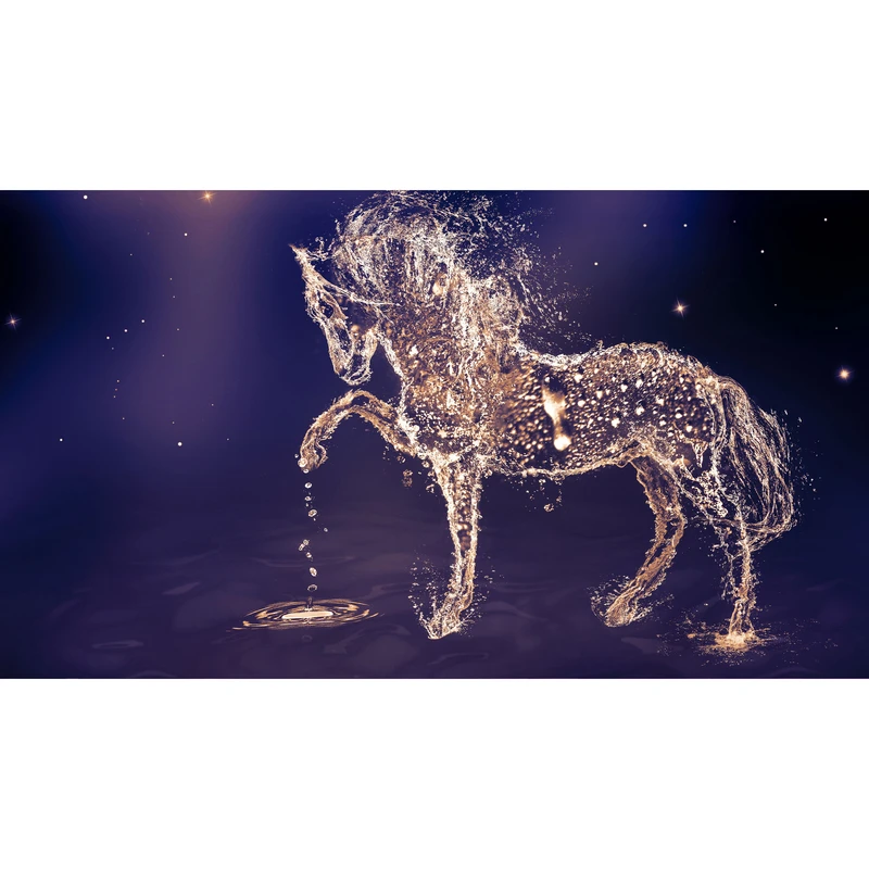 تابلو شاسی طرح نقاشی اسب و آب و ستاره مدل T7937