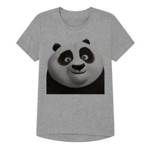 تی شرت آستین کوتاه پسرانه مدل  پاندا گنگ فو کار کد SH16 رنگ طوسی