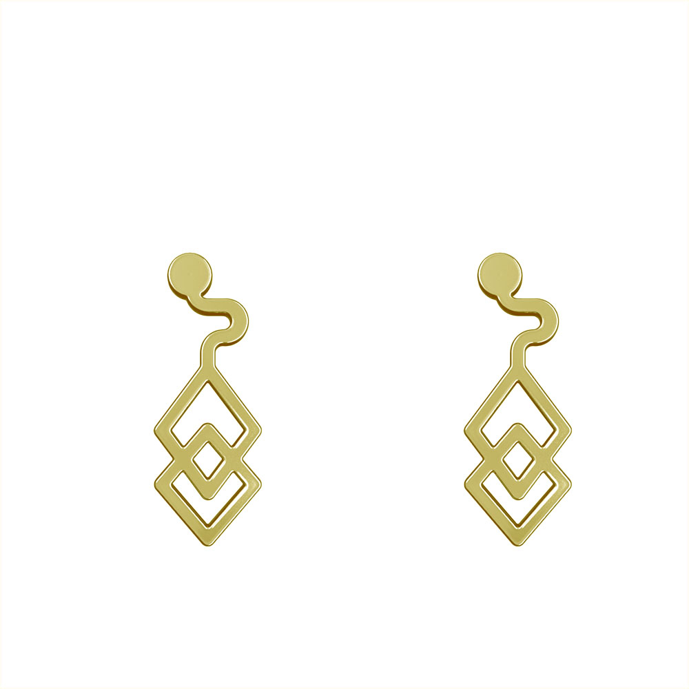 گوشواره طلا 18 عیار زنانه مدوپد مدل هندسی کد GA1-14633