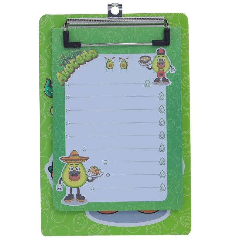 تخته شاسی مدل چک لیست طرح آووکادو سایز A5 به همراه کاغذ یادداشت