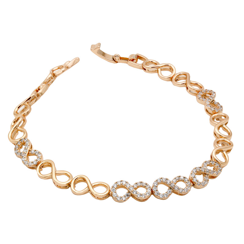 دستبند زنانه ژوپینگ مدل بینهايت نگینی کد TBR-82