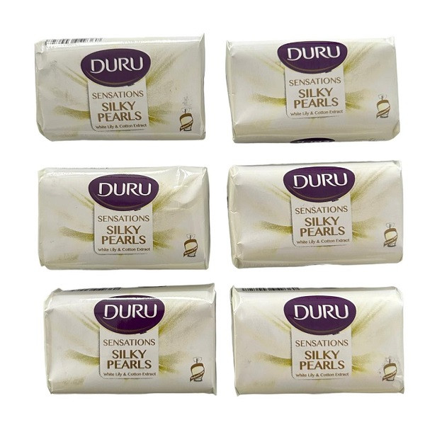 صابون شستشو دورو مدل گل سوسن و پنبه دانه وزن 90 گرم مجموعه 6 عددی