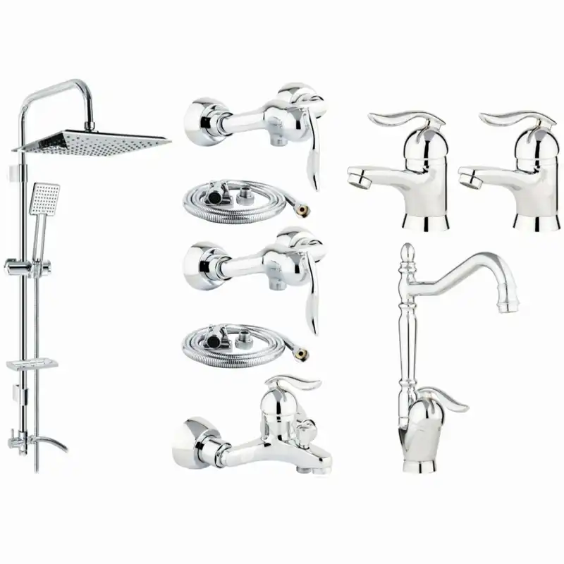 ست شیرالات شیرآلات رز مدل ونیز پلاس مجموعه 9 عددی