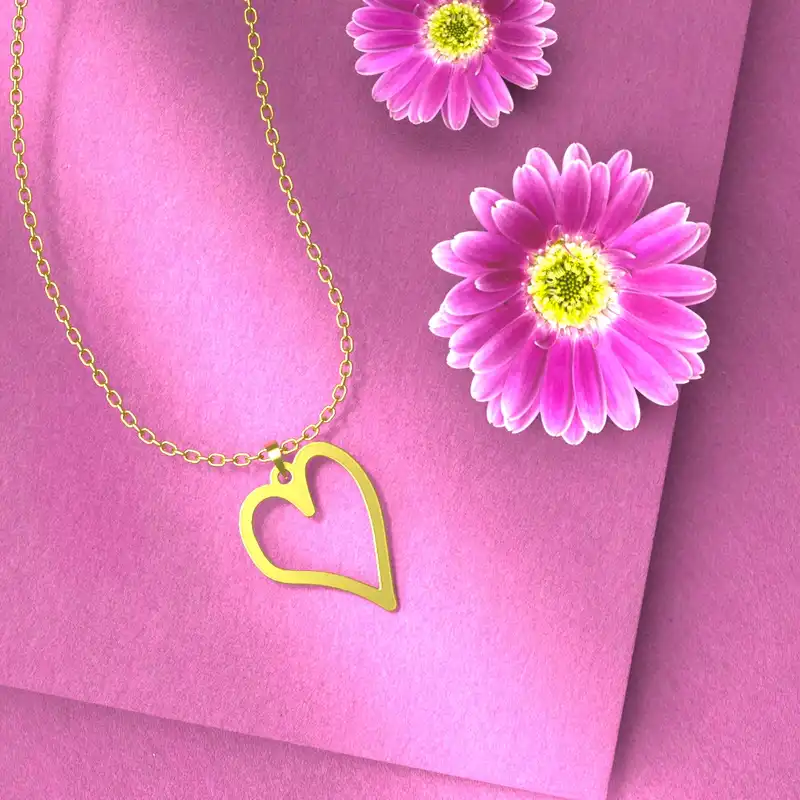 گردنبند طلا 18 عیار زنانه مدوپد مدل قلب کد E3-1-1205