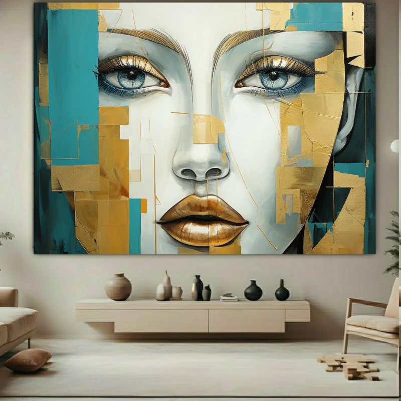 تابلو بوم طرح مخمل نقاشی چهره انسان کد BK23139