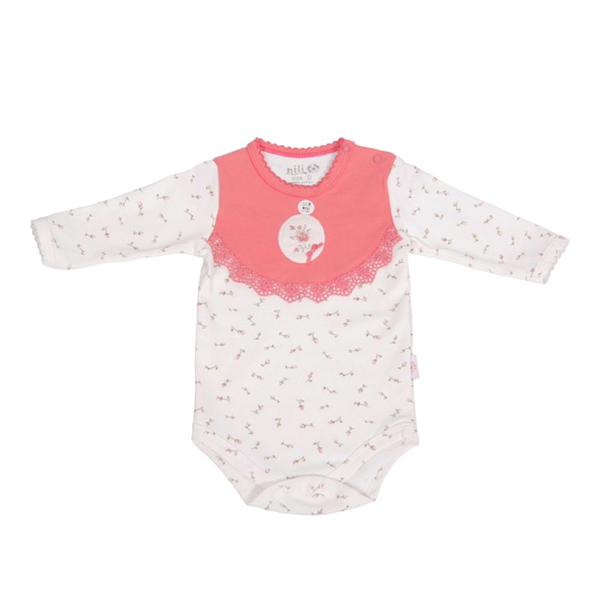 بادی آستین بلند نوزادی نیلی مدل ۰۰۱