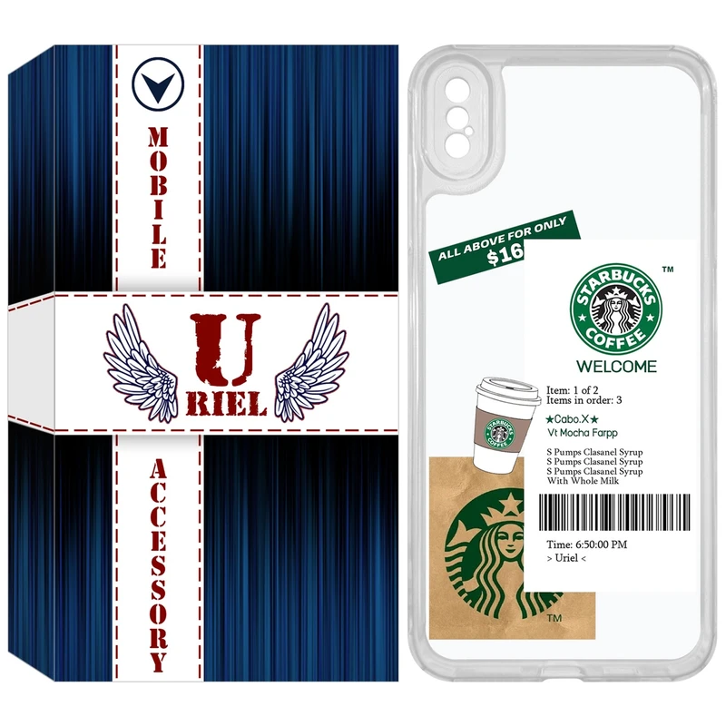 کاور یوریل مدل Clear کد 4 طرح استارباکس مناسب برای گوشی موبایل اپل iPhone XS Max